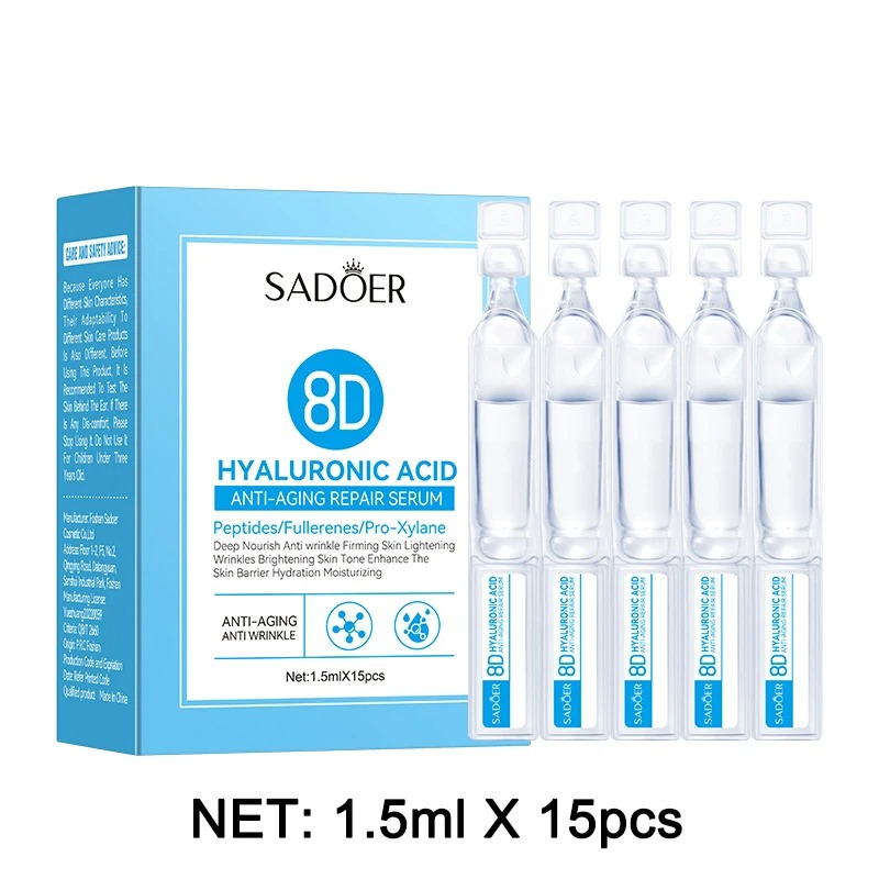 Hyaluronic Acid Facial Serum - 1 Box 15Pcs Hyaluronic Acid Facial