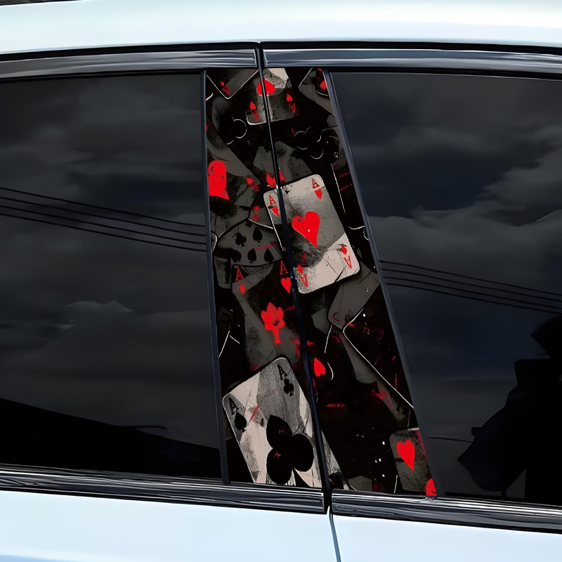Spf 50 Waterproof Sunscreen - 2pcs Poker Car Stickers Funny DIY