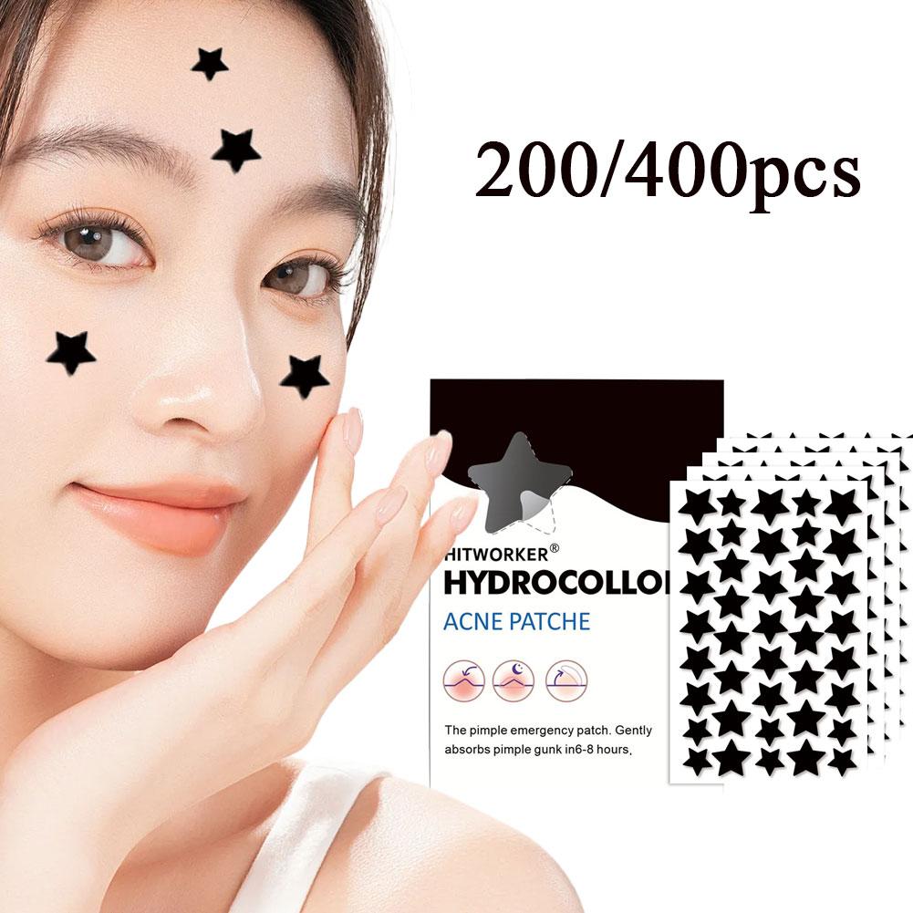 Hydrocolloid Pimple Patch - 200/400Pcs Black Star Hydrocolloid Acne Patches