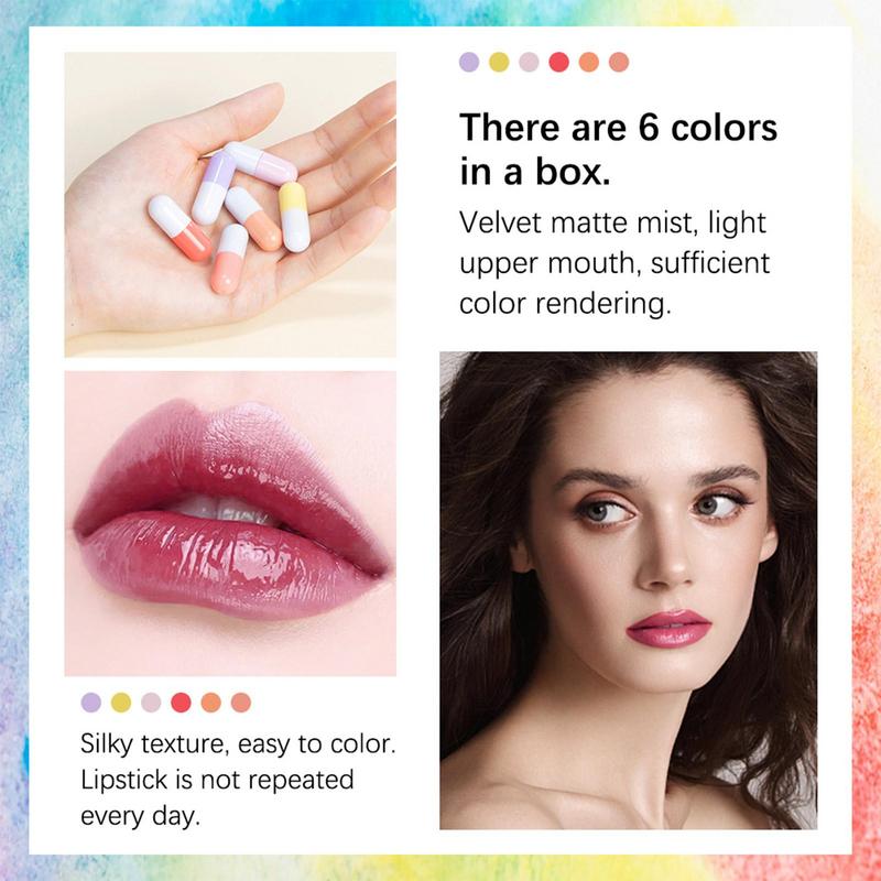 Mini Lipstick Set 6pcsWaterpro - Matte Velvet Lip Tint Long Lasting ulasan dan harga