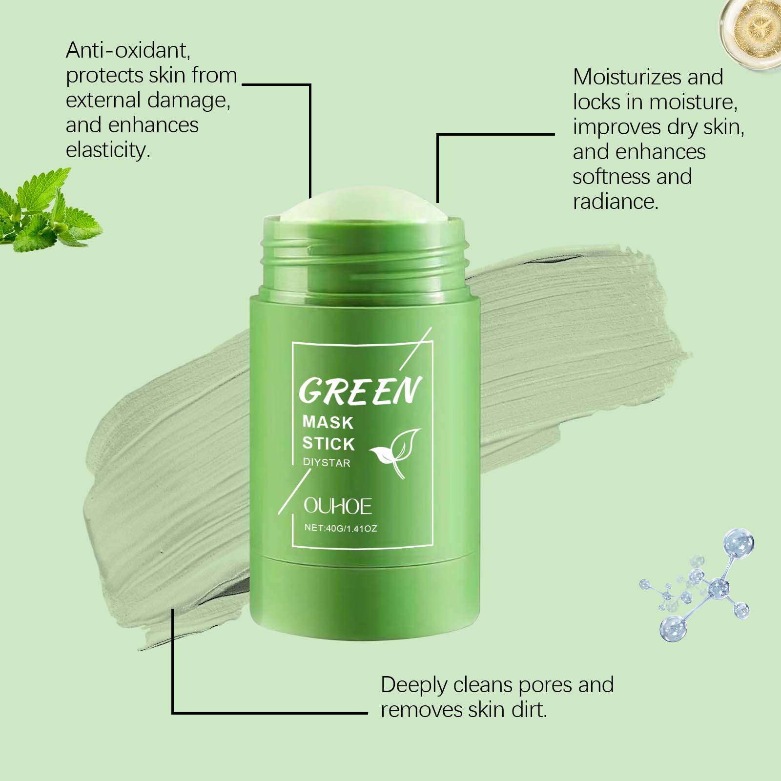 Green Tea Mask Stick for Face  - Green Tea Cleansing Clay Mask ulasan dan harga