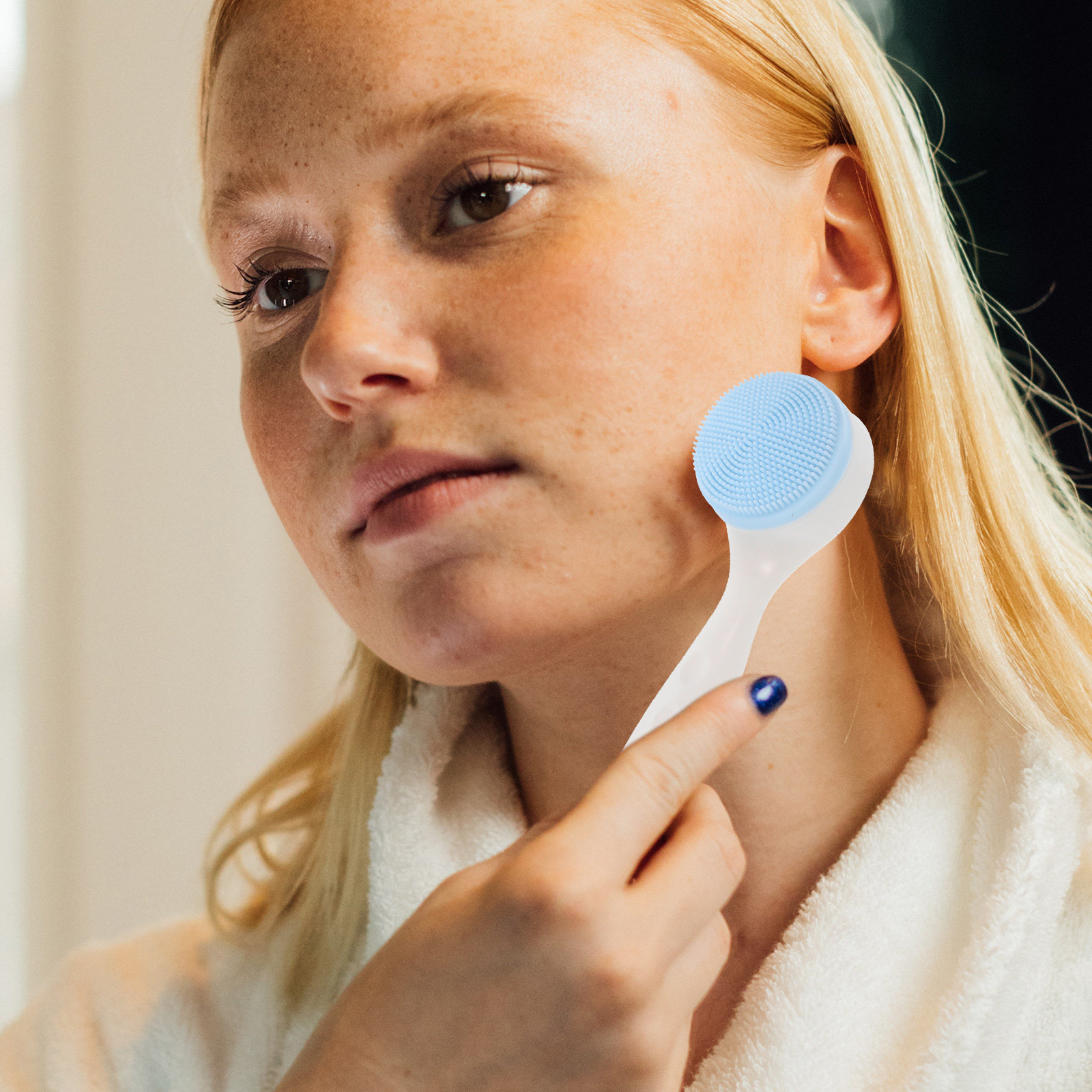 2Pcs Facial Brush Silicone Fac - Silicone Face Scrubber Electric ulasan dan harga