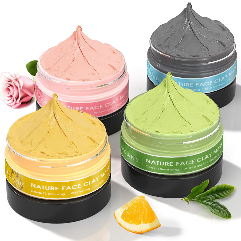 4 Pcs Clay Facial Mask Set Tur - Green Tea Cleansing Clay Mask ulasan dan harga