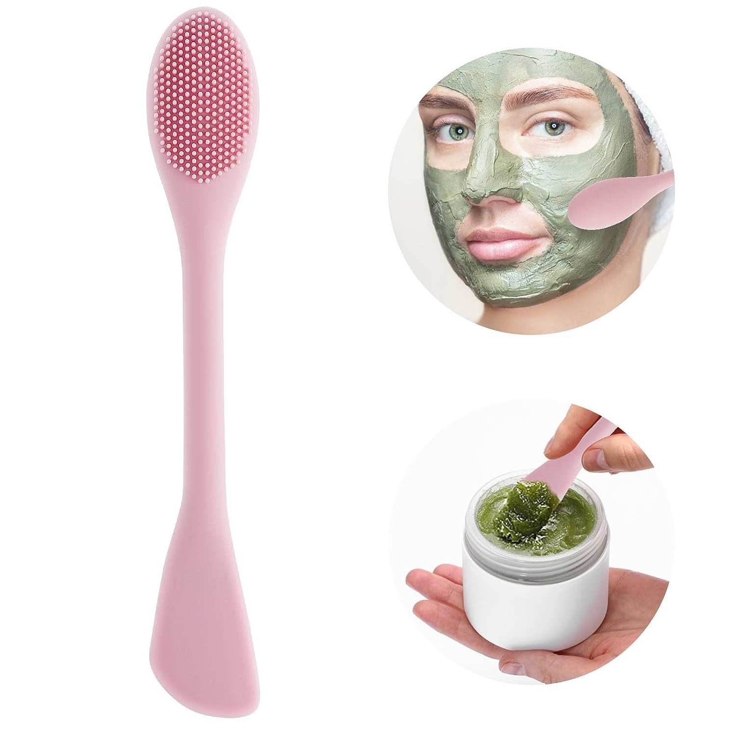 1PC Double Headed Silicone Fac - Silicone Face Scrubber Electric ulasan dan harga