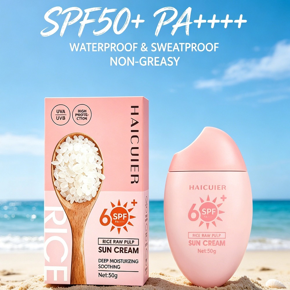 SPF50+ Sunscreen Rice Raw Pulp - Spf 50 Waterproof Sunscreen ulasan dan harga