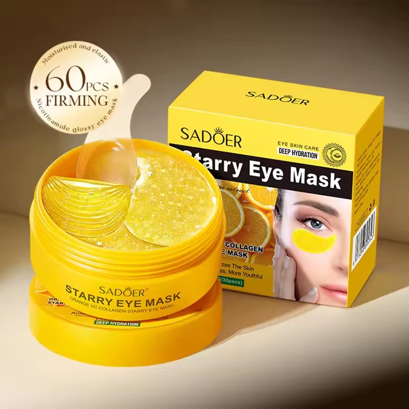 60pcs SADOER Vitamin C Crystal - Collagen Under Eye Patches ulasan dan harga