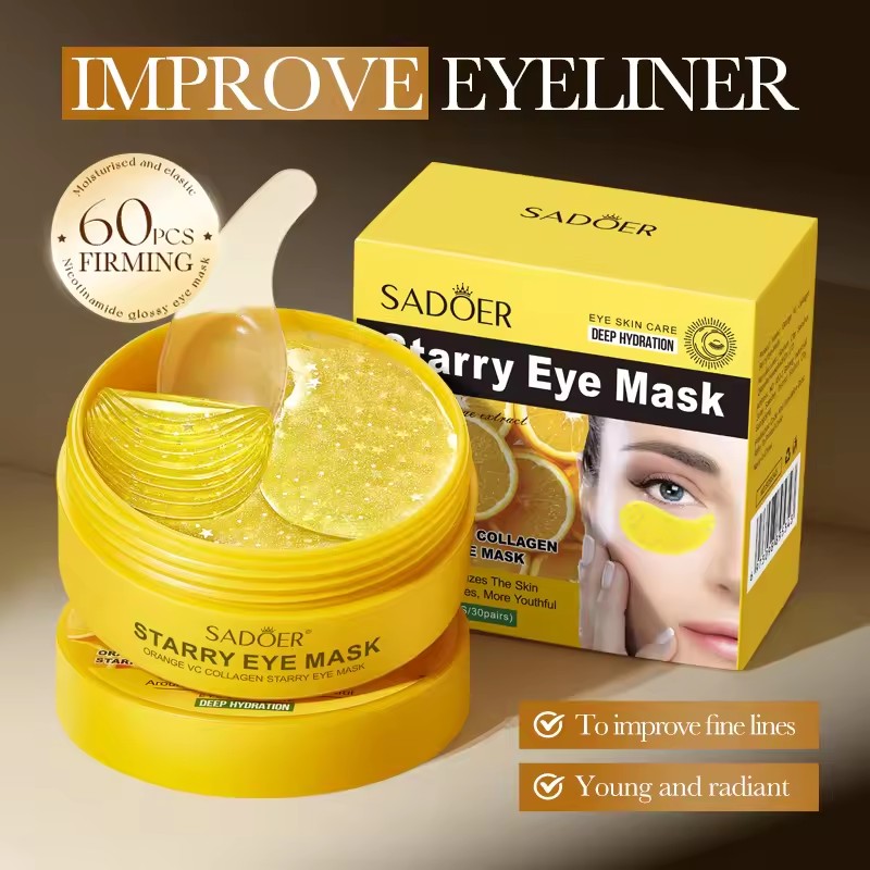 60pcs SADOER Vitamin C Crystal - Collagen Under Eye Patches ulasan dan harga