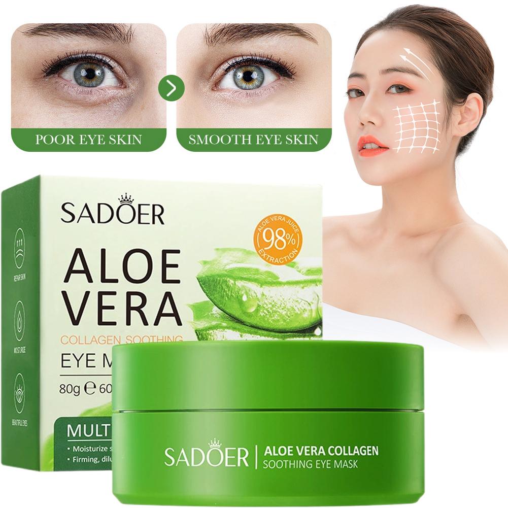 60pcs Aloe Vera Collagen Under - Collagen Under Eye Patches ulasan dan harga