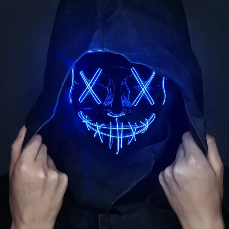 LED Glowing Black V-Shaped Mas - Led Light Therapy Face Mask ulasan dan harga