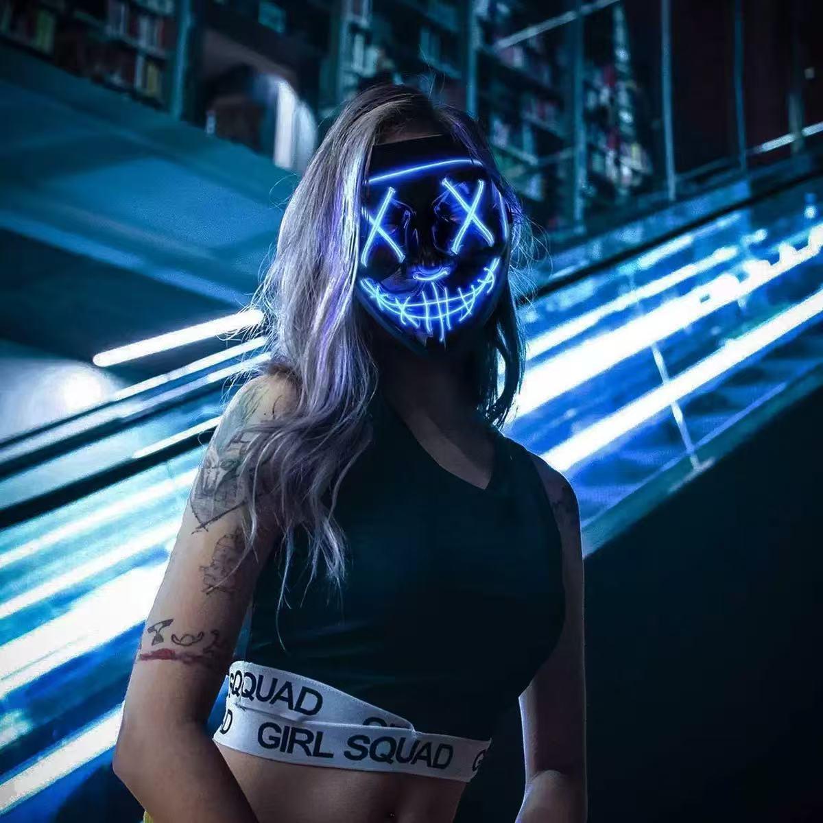LED Glowing Black V-Shaped Mas - Led Light Therapy Face Mask ulasan dan harga