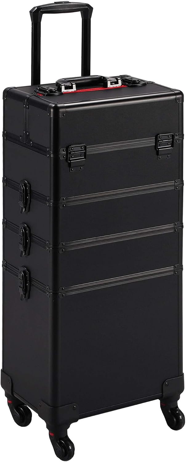 Black 4‑in‑1 Lockable Rolling  - Makeup ulasan dan harga