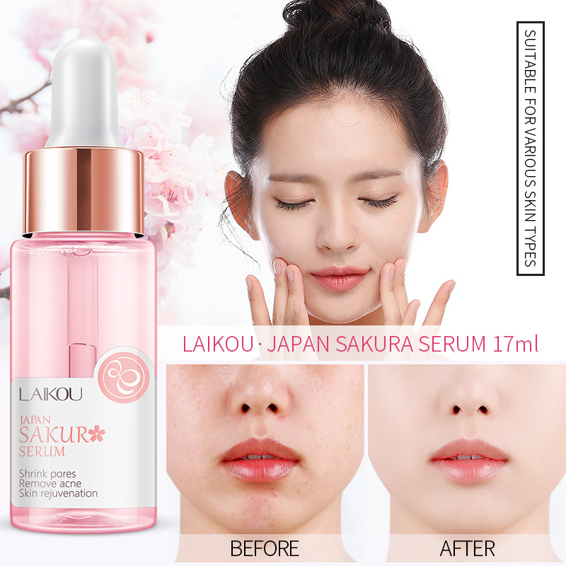 LAIKOU Sakura Serum And Collag - Niacinamide Pore Shrinking Essence ulasan dan harga