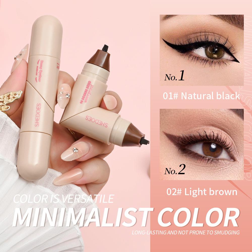 Rotate Eyeliner Stamp Pen Doub - Waterproof Liquid Eyeliner Pen ulasan dan harga