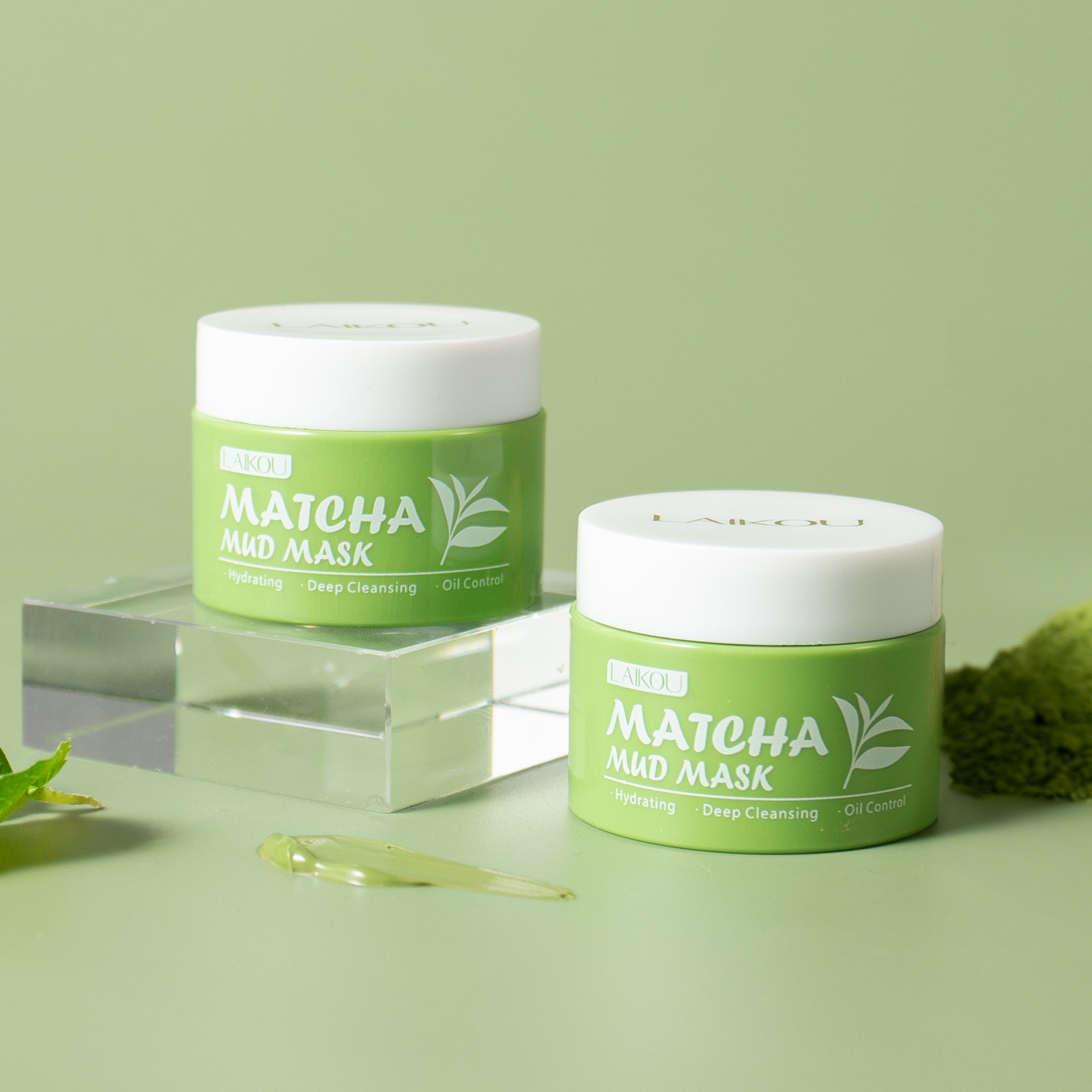 LAIKOU Matcha Green Tea Clay M - Green Tea Cleansing Clay Mask ulasan dan harga