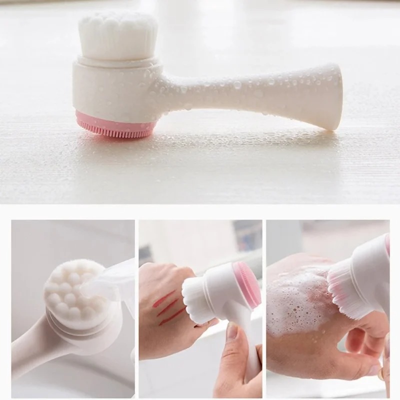 3D Double-sided Manual Facial  - Silicone Face Scrubber Electric ulasan dan harga