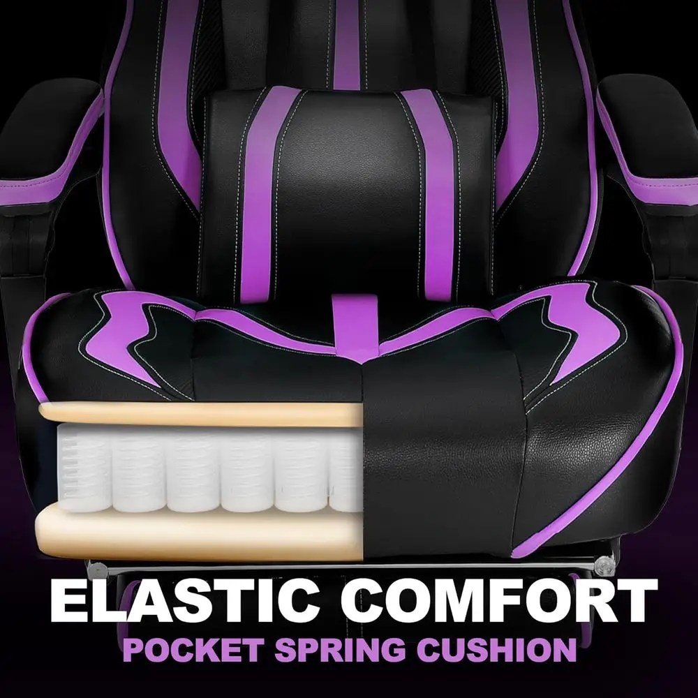 Ergonomic Reclining Gaming Cha - Massage ulasan dan harga