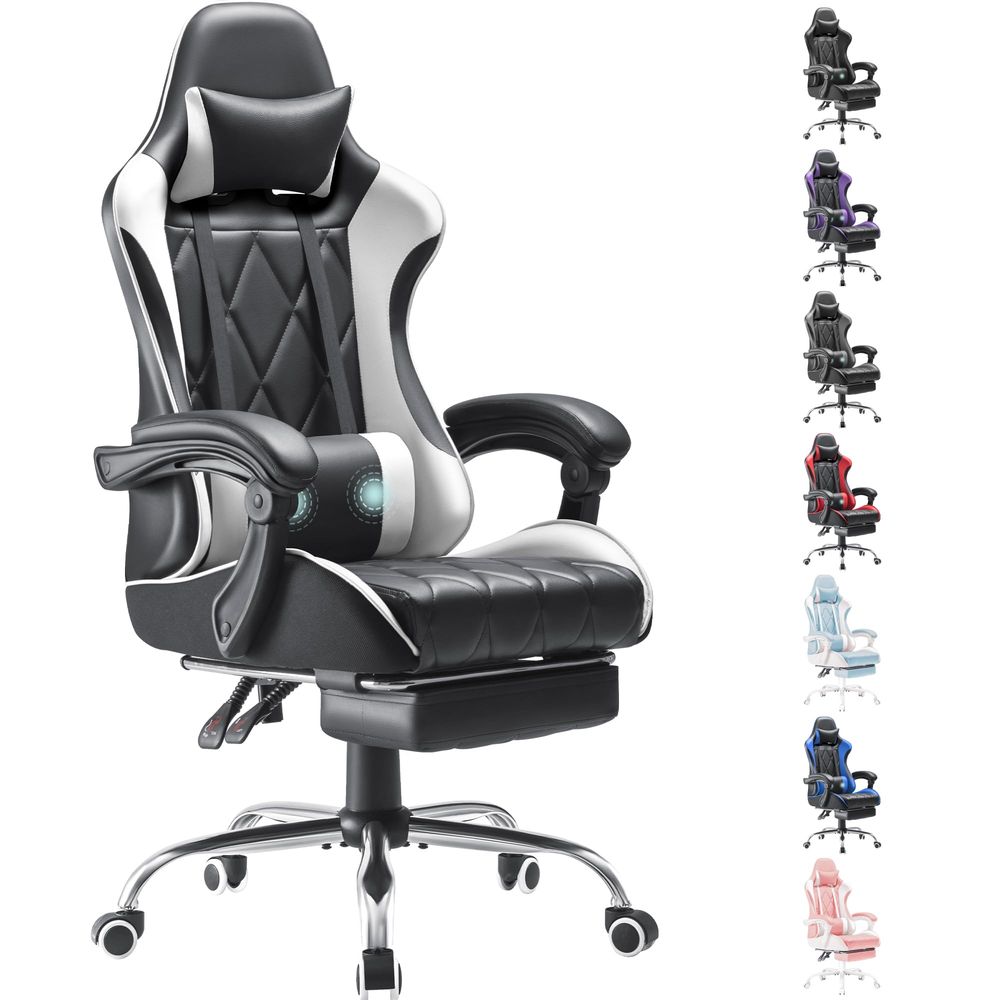 Gaming Chair, Computer Chair w - Massage ulasan dan harga