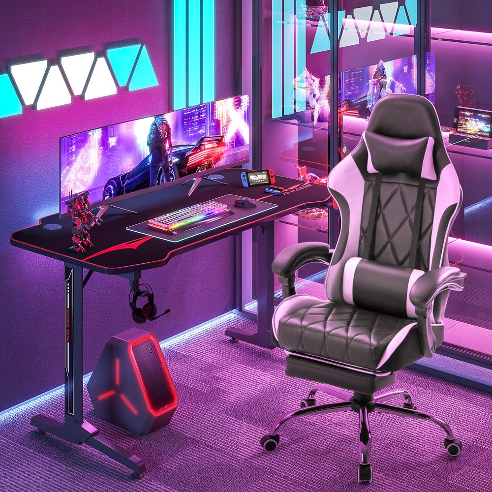 Gaming Chair, Computer Chair w - Massage ulasan dan harga