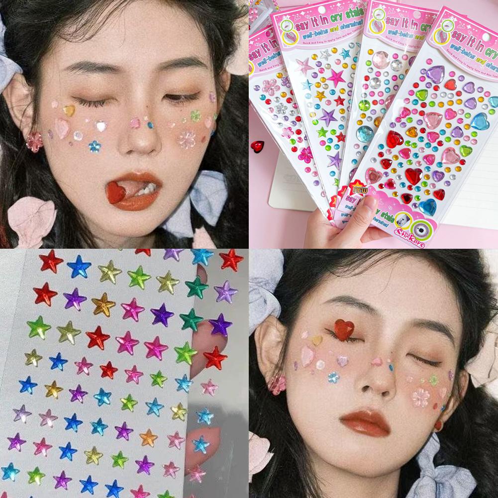 Self-Adhesive Face Rhinestones - Nail Art ulasan dan harga