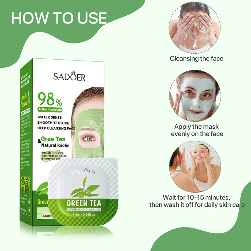 8pcs Green Tea Cleaning Mud Ma - Green Tea Cleansing Clay Mask ulasan dan harga