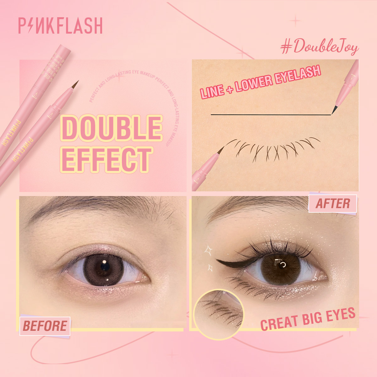 PINKFLASH Black Liquid Eyeline - Waterproof Liquid Eyeliner Pen ulasan dan harga