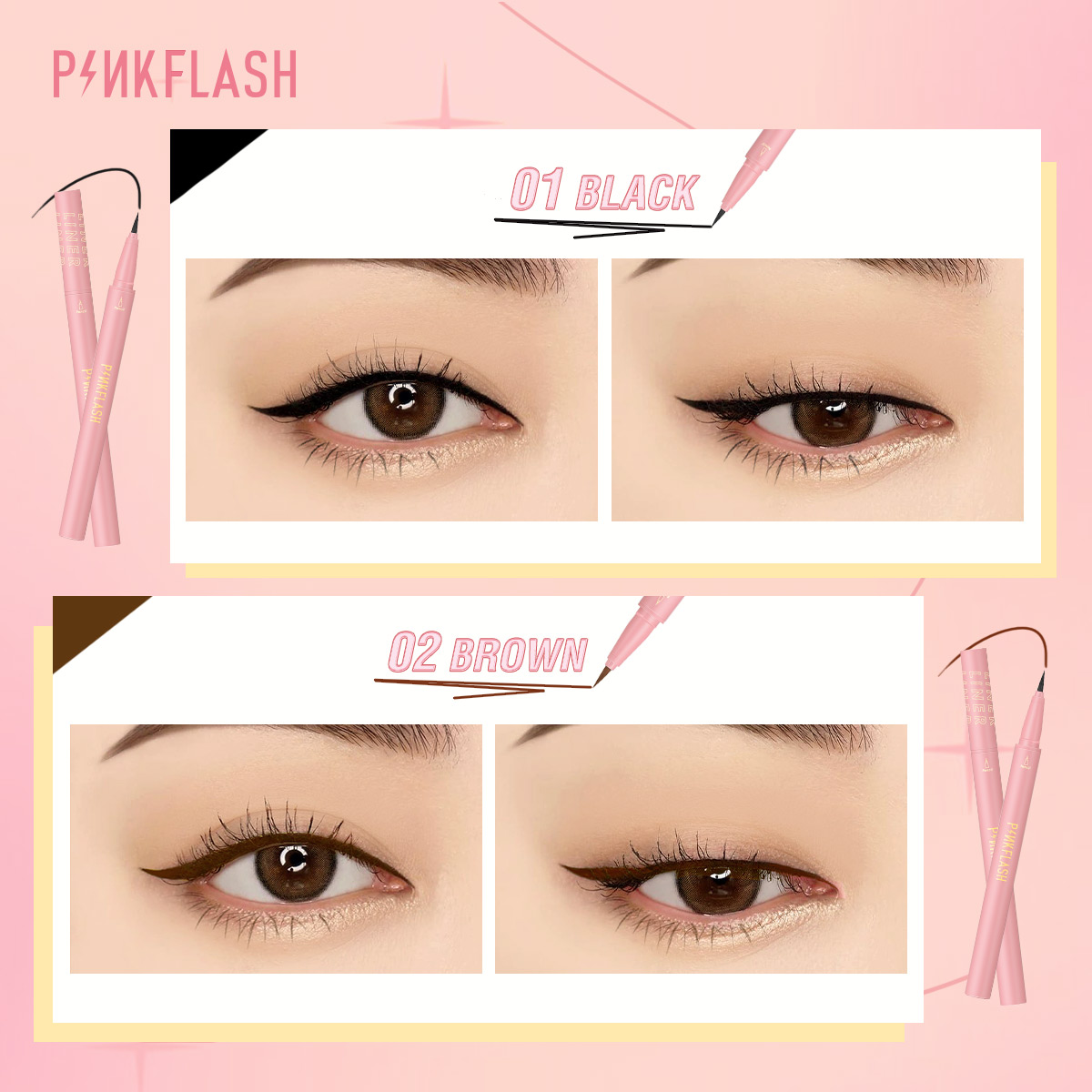 PINKFLASH Black Liquid Eyeline - Waterproof Liquid Eyeliner Pen ulasan dan harga