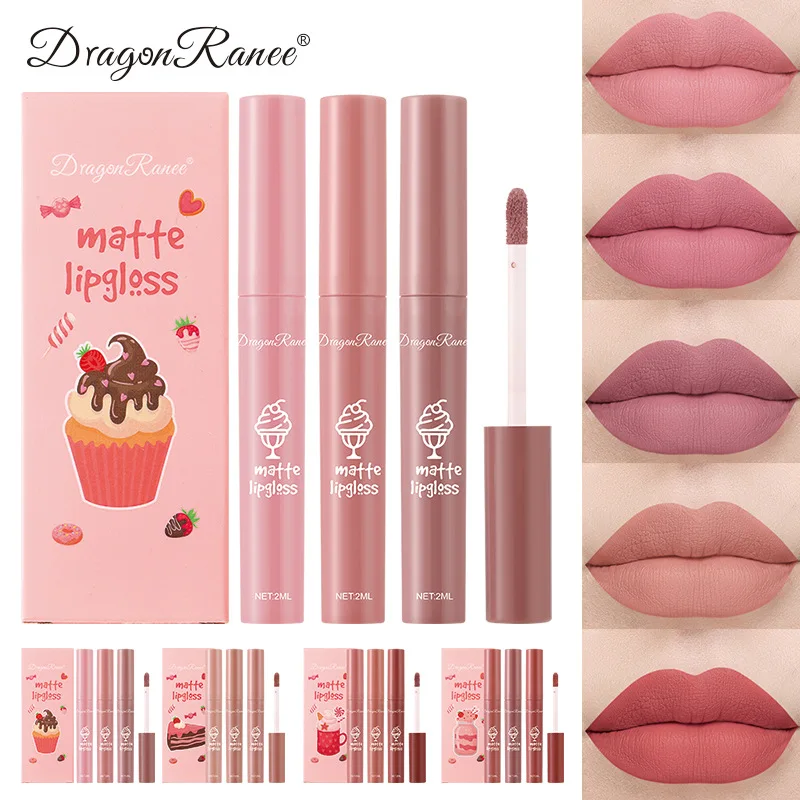 3PCS/Set Velvet Matte Nude Liq - Matte Velvet Lip Tint Long Lasting ulasan dan harga