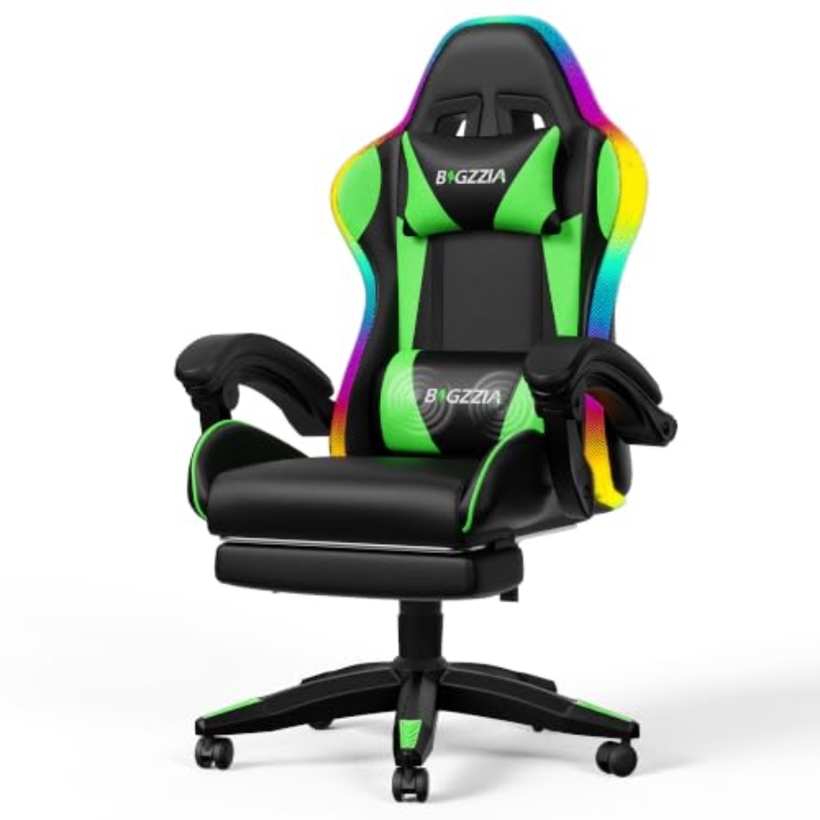 RGB gaming chair with footrest - Massage ulasan dan harga