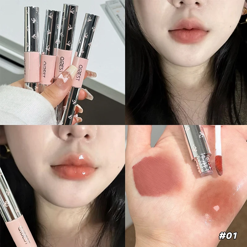 QIBEST Double Head Matte Velve - Matte Velvet Lip Tint Long Lasting ulasan dan harga