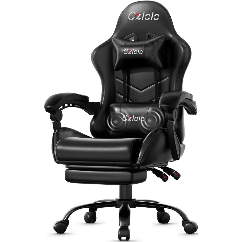 Ergonomic Gaming Chair with Fo - Massage ulasan dan harga