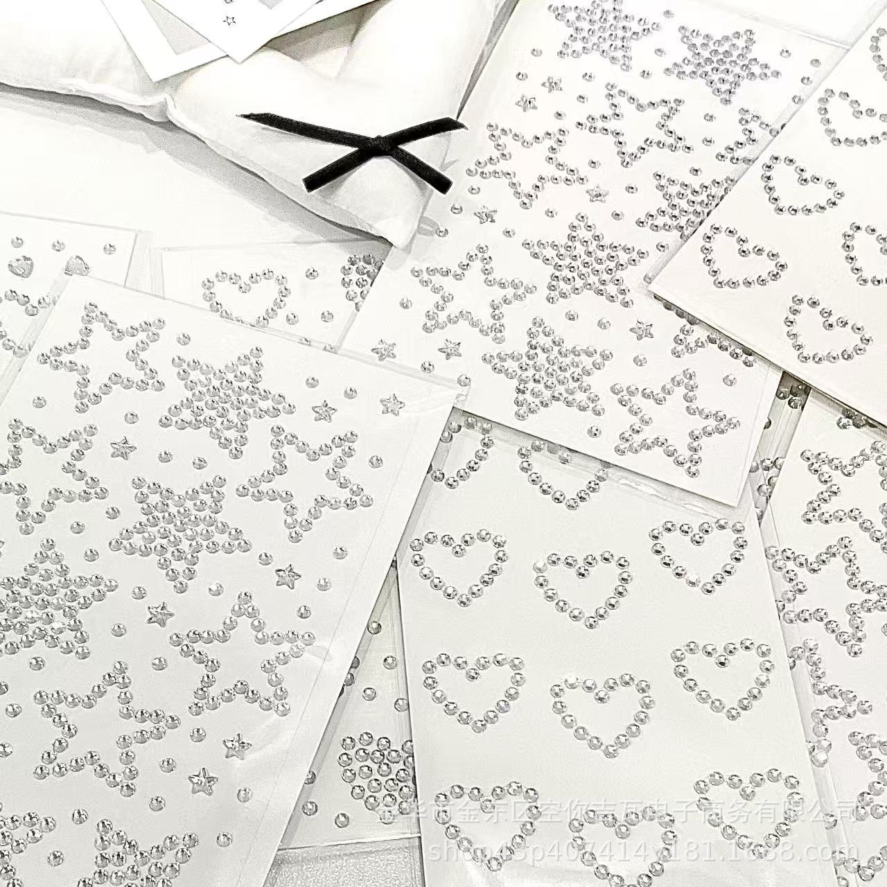 Silver Star Heart Rhinestone S - Nail Art ulasan dan harga