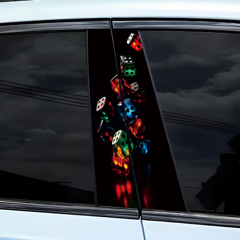 2pcs Poker Car Stickers Funny  - Spf 50 Waterproof Sunscreen ulasan dan harga