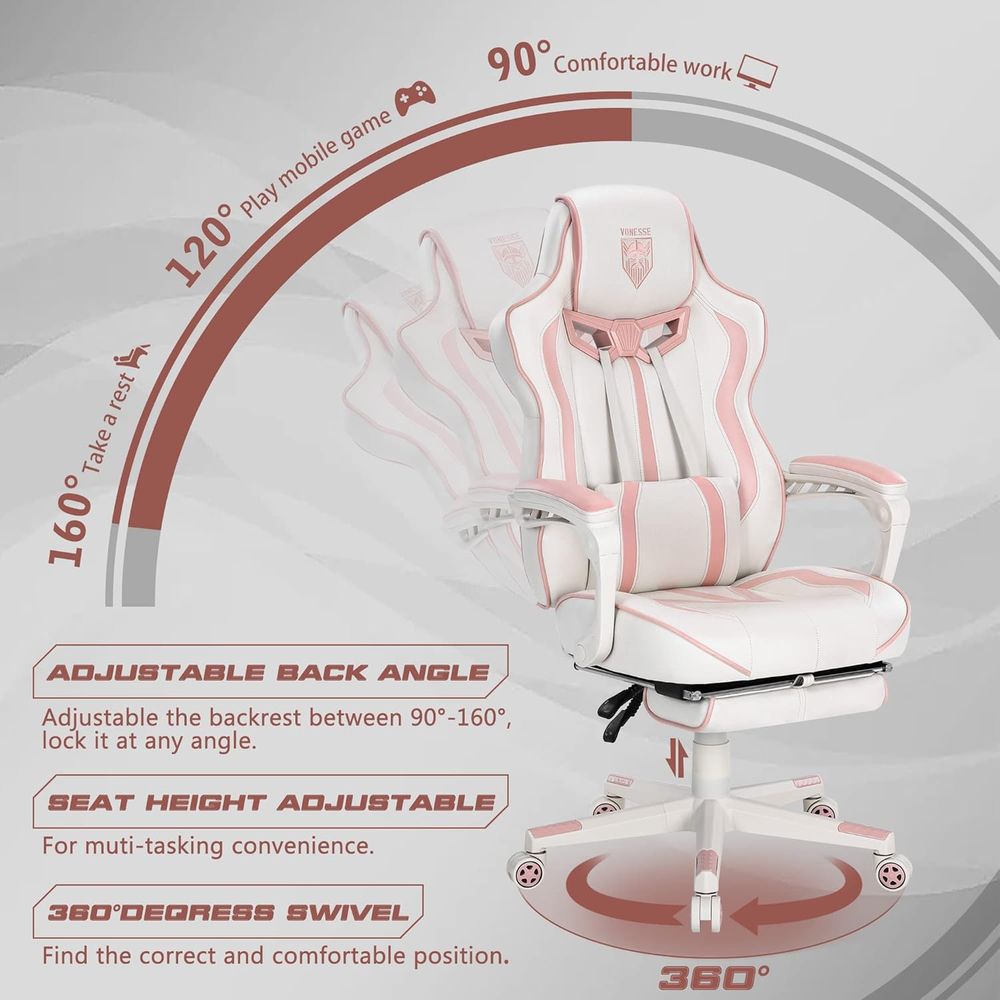Ergonomic High-Back Gaming Cha - Massage ulasan dan harga