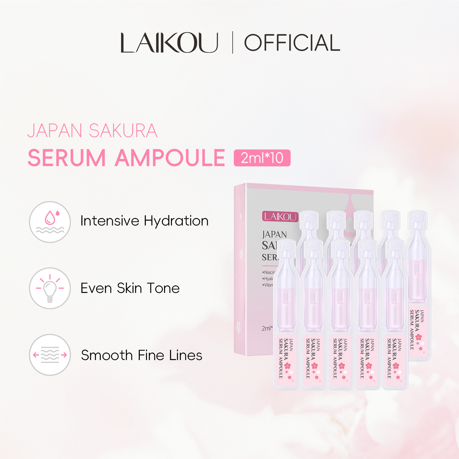 10pcs Sakura Moisturizing Face - Niacinamide Pore Shrinking Essence ulasan dan harga