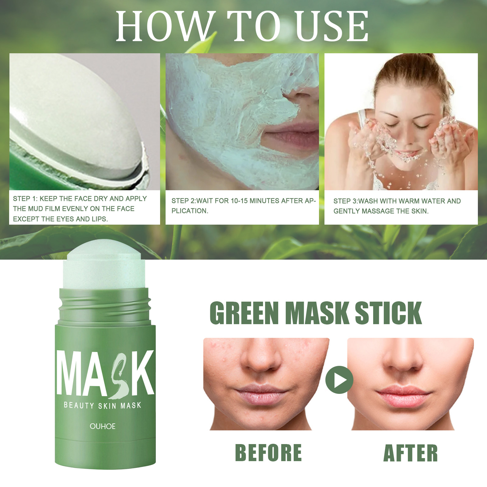 Green Tea Solid Mask Stick - D - Green Tea Cleansing Clay Mask ulasan dan harga