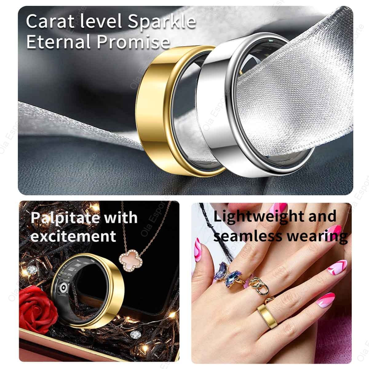 Titanium Alloy Smart Ring, Hea - Health Monitors ulasan dan harga